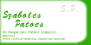 szabolcs patocs business card